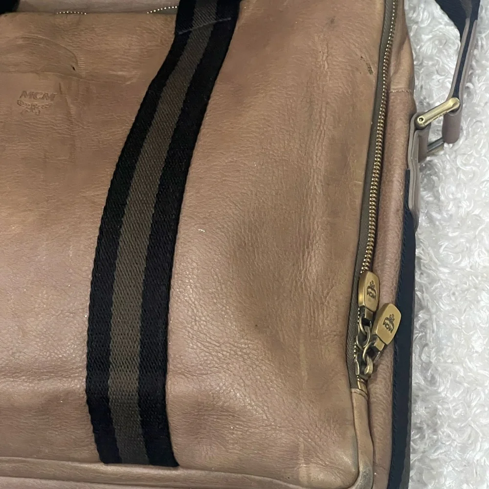 McM briefcase messenger document laptop office sling crossbody bag